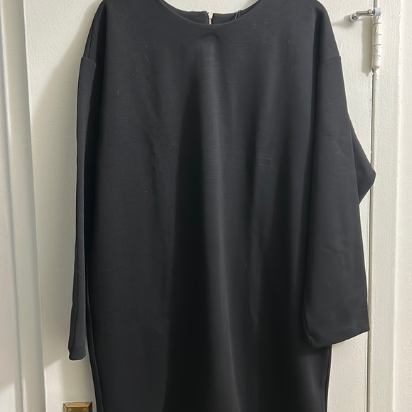 ZARA (NWT) Black Long-sleeve full zip back dress - Sz X-Large - Picture 1 of 8